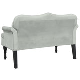 Bench with Cushions Light Grey 120.5x65x75 cm Velvet - 45-Degree Angle