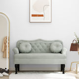 Bench with Cushions Light Grey 120.5x65x75 cm Velvet