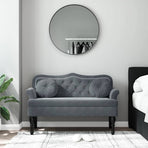 Bench with Cushions Dark Grey 120.5x65x75 cm Velvet