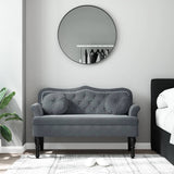 Bench with Cushions Dark Grey 120.5x65x75 cm Velvet - Side View