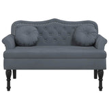 Bench with Cushions Dark Grey 120.5x65x75 cm Velvet - Top-Down View