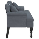 Bench with Cushions Dark Grey 120.5x65x75 cm Velvet - 45-Degree Angle