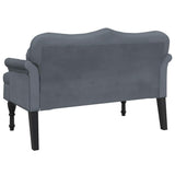 Bench with Cushions Dark Grey 120.5x65x75 cm Velvet - Rear View