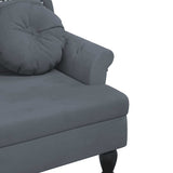 Bench with Cushions Dark Grey 120.5x65x75 cm Velvet - Close-Up Angle