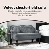 Bench with Cushions Dark Grey 120.5x65x75 cm Velvet - Extra Image