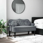 Bench with Cushions Dark Grey 120.5x65x75 cm Velvet