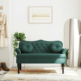 Bench with Cushions Dark Green 120.5x65x75 cm Velvet - Side View