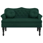 Bench with Cushions Dark Green 120.5x65x75 cm Velvet
