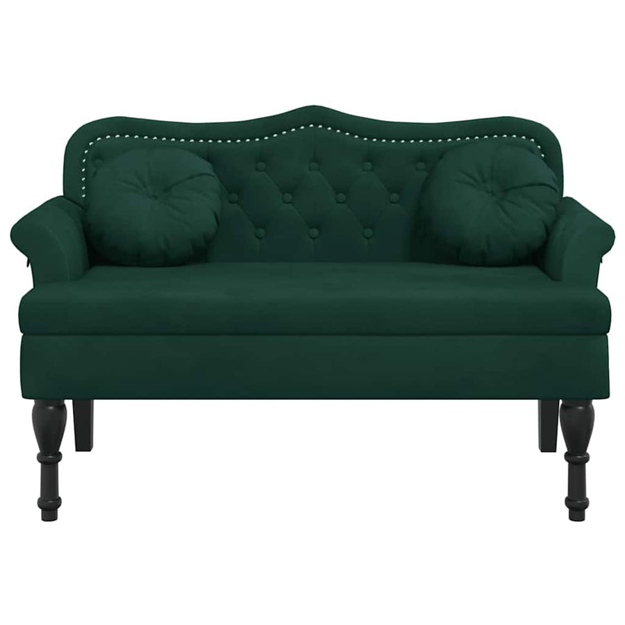 Bench with Cushions Dark Green 120.5x65x75 cm Velvet