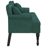 Bench with Cushions Dark Green 120.5x65x75 cm Velvet - 45-Degree Angle