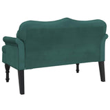 Bench with Cushions Dark Green 120.5x65x75 cm Velvet - Rear View