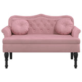 Bench with Cushions Pink 120.5x65x75 cm Velvet - Side View