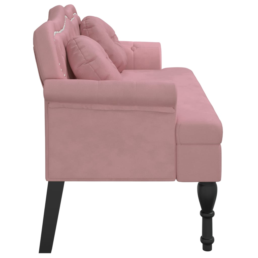 Bench with Cushions Pink 120.5x65x75 cm Velvet