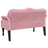 Bench with Cushions Pink 120.5x65x75 cm Velvet - 45-Degree Angle