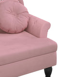 Bench with Cushions Pink 120.5x65x75 cm Velvet - Rear View
