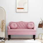 Bench with Cushions Pink 120.5x65x75 cm Velvet