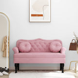Bench with Cushions Pink 120.5x65x75 cm Velvet