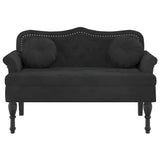 Bench with Cushions Black 120.5x65x75 cm Velvet - Side View