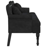 Bench with Cushions Black 120.5x65x75 cm Velvet - Top-Down View