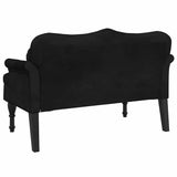 Bench with Cushions Black 120.5x65x75 cm Velvet - 45-Degree Angle