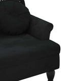Bench with Cushions Black 120.5x65x75 cm Velvet - Rear View