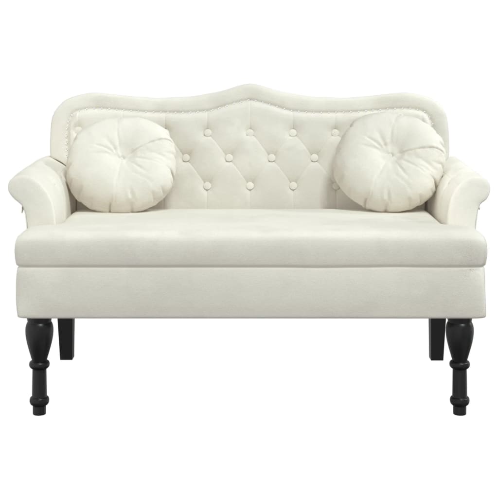 Bench with Cushions Cream 120.5x65x75 cm Velvet