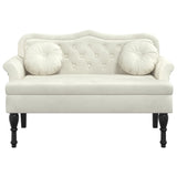 Bench with Cushions Cream 120.5x65x75 cm Velvet