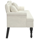 Bench with Cushions Cream 120.5x65x75 cm Velvet