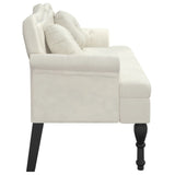 Bench with Cushions Cream 120.5x65x75 cm Velvet - Top-Down View