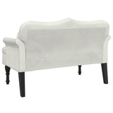 Bench with Cushions Cream 120.5x65x75 cm Velvet - 45-Degree Angle