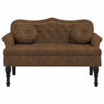 Bench with Cushions Brown 120.5x65x75 cm Faux Suede Leather
