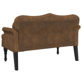 Bench with Cushions Brown 120.5x65x75 cm Faux Suede Leather - 45-Degree Angle