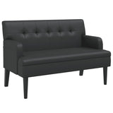 Bench with Backrest Black 112x65.5x75 cm Faux Leather - Front View