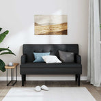 Bench with Backrest Black 112x65.5x75 cm Faux Leather