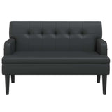 Bench with Backrest Black 112x65.5x75 cm Faux Leather - Top-Down View