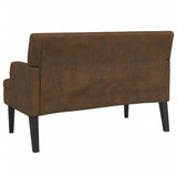 Bench with Backrest Brown 112x65.5x75 cm Faux Suede Leather - 45-Degree Angle