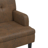 Bench with Backrest Brown 112x65.5x75 cm Faux Suede Leather - Rear View
