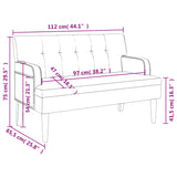 Bench with Backrest Brown 112x65.5x75 cm Faux Suede Leather