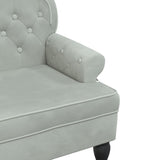 Bench with Backrest Light Grey 119.5x64.5x75 cm Velvet