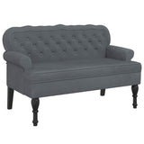 Bench with Backrest Dark Grey 119.5x64.5x75 cm Velvet - Front View