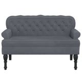 Bench with Backrest Dark Grey 119.5x64.5x75 cm Velvet - Top-Down View