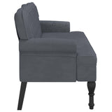 Bench with Backrest Dark Grey 119.5x64.5x75 cm Velvet - 45-Degree Angle