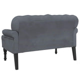 Bench with Backrest Dark Grey 119.5x64.5x75 cm Velvet - Rear View