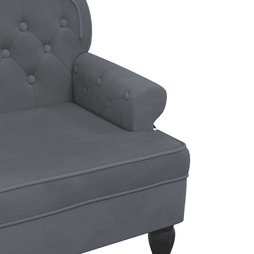 Bench with Backrest Dark Grey 119.5x64.5x75 cm Velvet