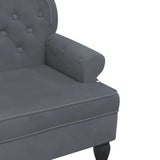 Bench with Backrest Dark Grey 119.5x64.5x75 cm Velvet - Close-Up Angle