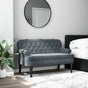 Bench with Backrest Dark Grey 119.5x64.5x75 cm Velvet