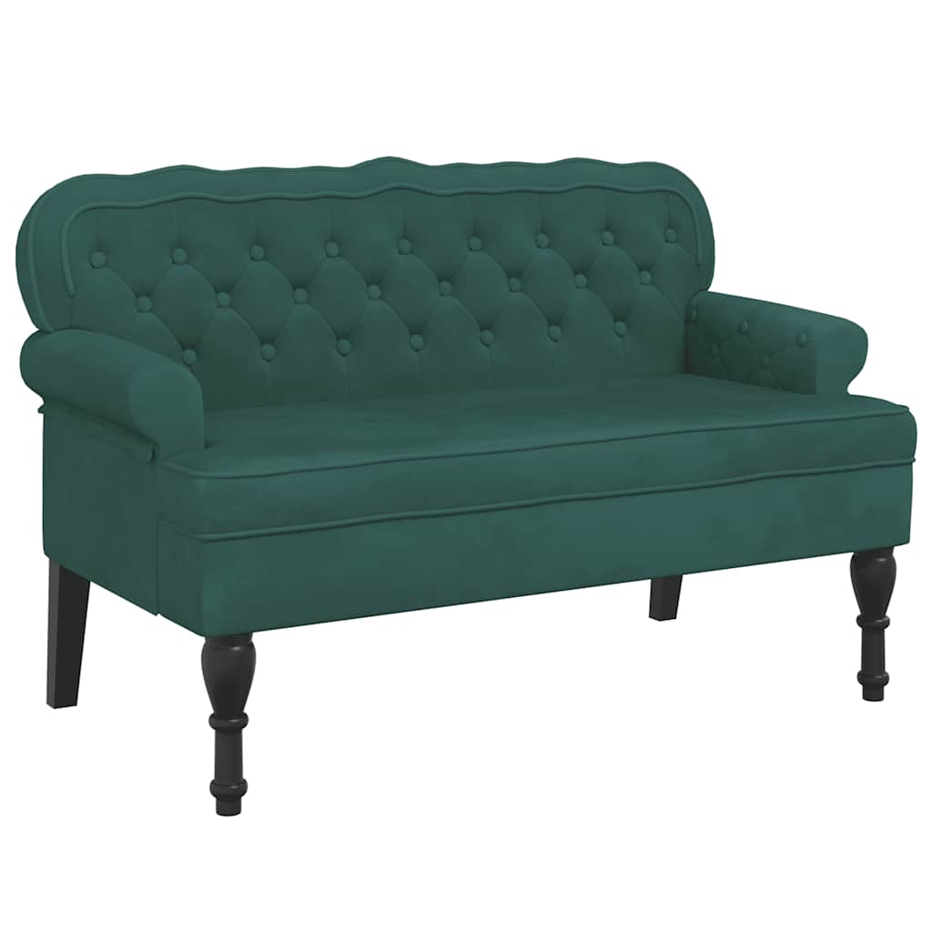 Bench with Backrest Dark Green 119.5x64.5x75 cm Velvet
