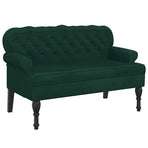 Bench with Backrest Dark Green 119.5x64.5x75 cm Velvet