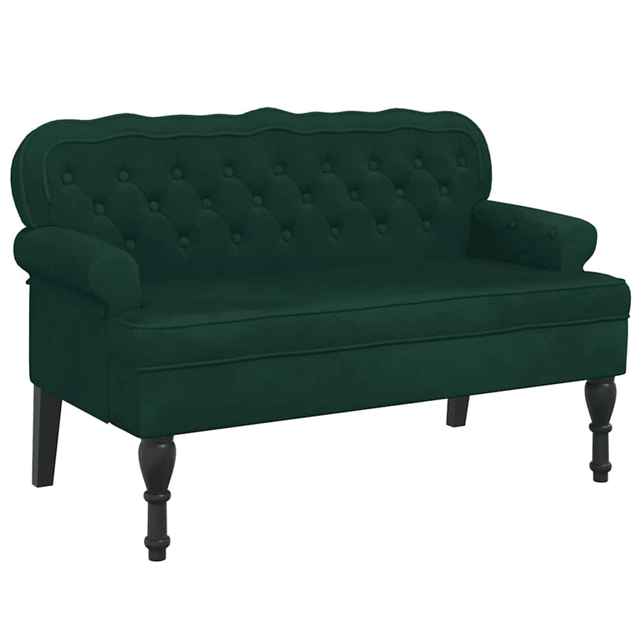 Bench with Backrest Dark Green 119.5x64.5x75 cm Velvet