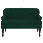 Bench with Backrest Dark Green 119.5x64.5x75 cm Velvet
